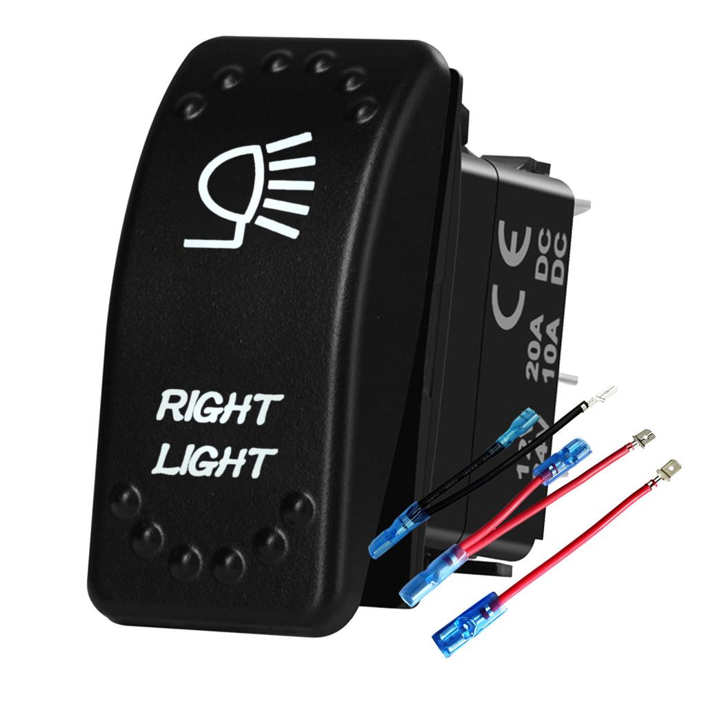 Waterproof White LED Rocker Switch for Light Bar Spot Lights 5P/7P ON-OFF-ON 12V/24V Heavy Duty for Car Boat Truck SUV 4x4 Hilux