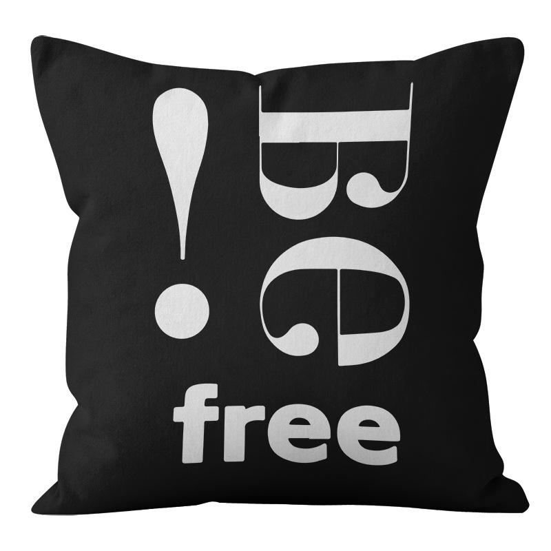 Cartoon Black and White Abstract Pattern Home Sofa Pillowcase