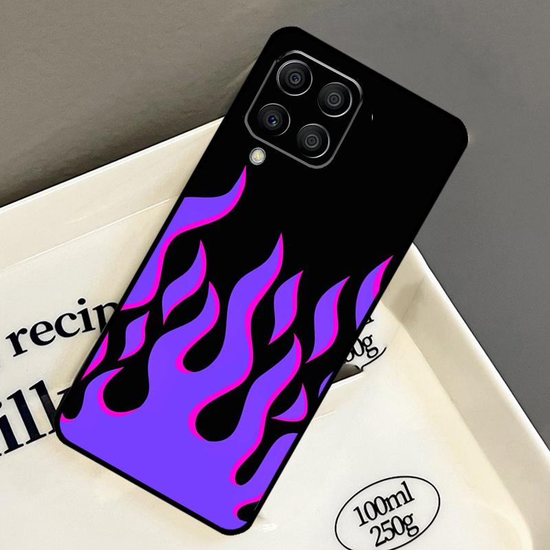Blue Red Flame Fire Case For Samsung Galaxy M21 M31 M14 M34 M54 M33 M16 M36 M56 M53 M13 M12 M32 M52 M15 M55 M35