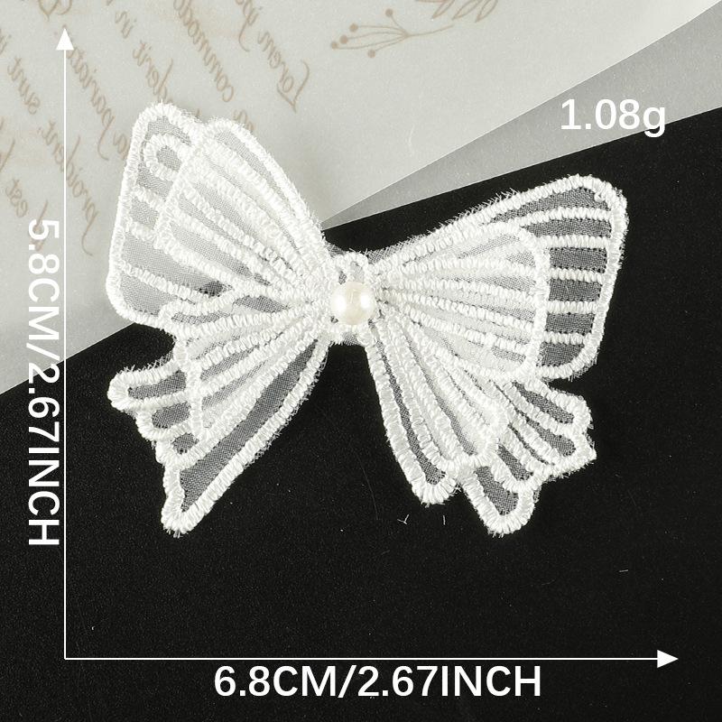 Duoku Cartoon Lace Bow Lace Embroidery Sticker Diy Hand Account Accessories Brooch Hairpin Jewelry Accessories Cloth Sticker