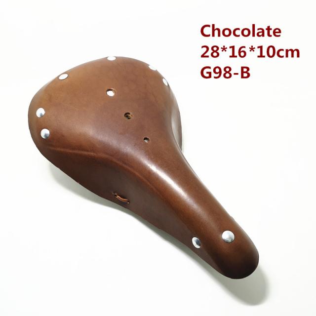 G98 Retro Vintage Bicycle Saddle Pure Cowhide Handmade  Seat Custion  Bike Sport Saddle Bicycle Cycling Saddle Bike Seat