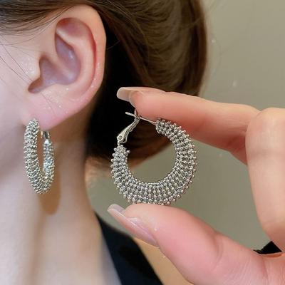 Gold Silver Ear Hoop Earrings Round Women's Jewelry Vintage Geometric Hoop Earrings  Ladies/Girls