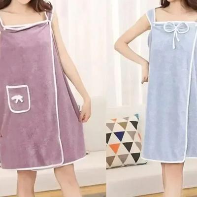 Toalhas de Banho Estilo Vestível Toalha Macia Absorvente Vestido de Toalha Espessado Absorvente de Água Roupão Camisola Vestível Toalha de Fleece de Coral