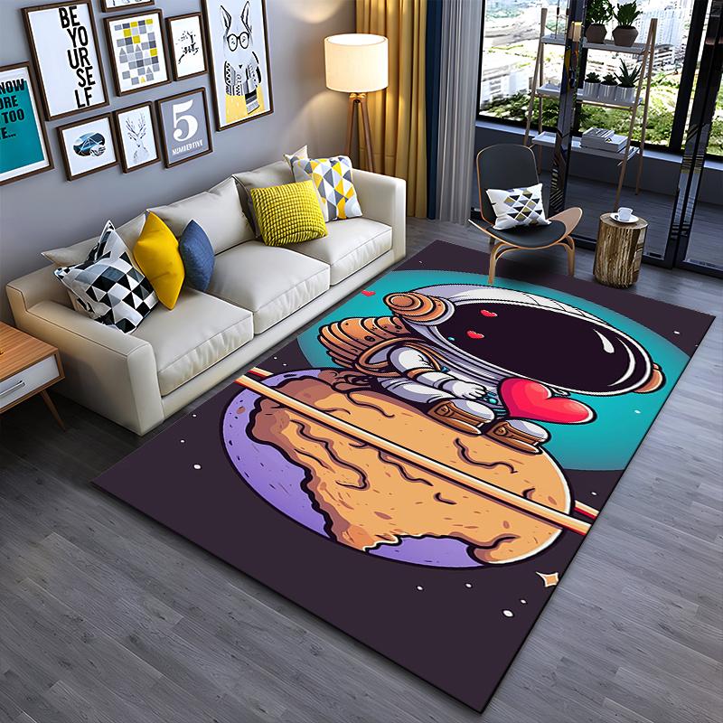 

Astronaut with Heart Design Rug Suitable for use as an anti-slip game mat for living room and bedroom sofas 40x60cm( 15x23in )
