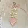 Sweet Heart Shape Pendant Keychain Bow Ribbon Beaded Key Chain For Women Phone Lanyard Backpack Decoration Accessories Gifts