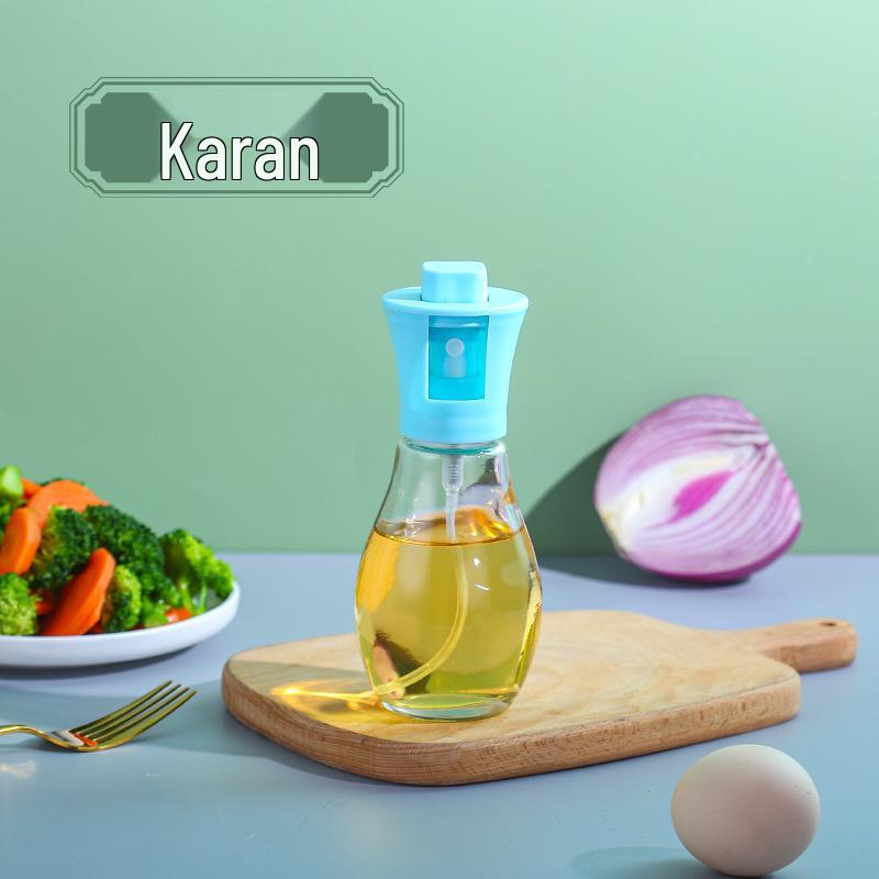 New Press-Type Glass Oil Sprayer: Refillable Food-Grade Kitchen Oil Bottle синий