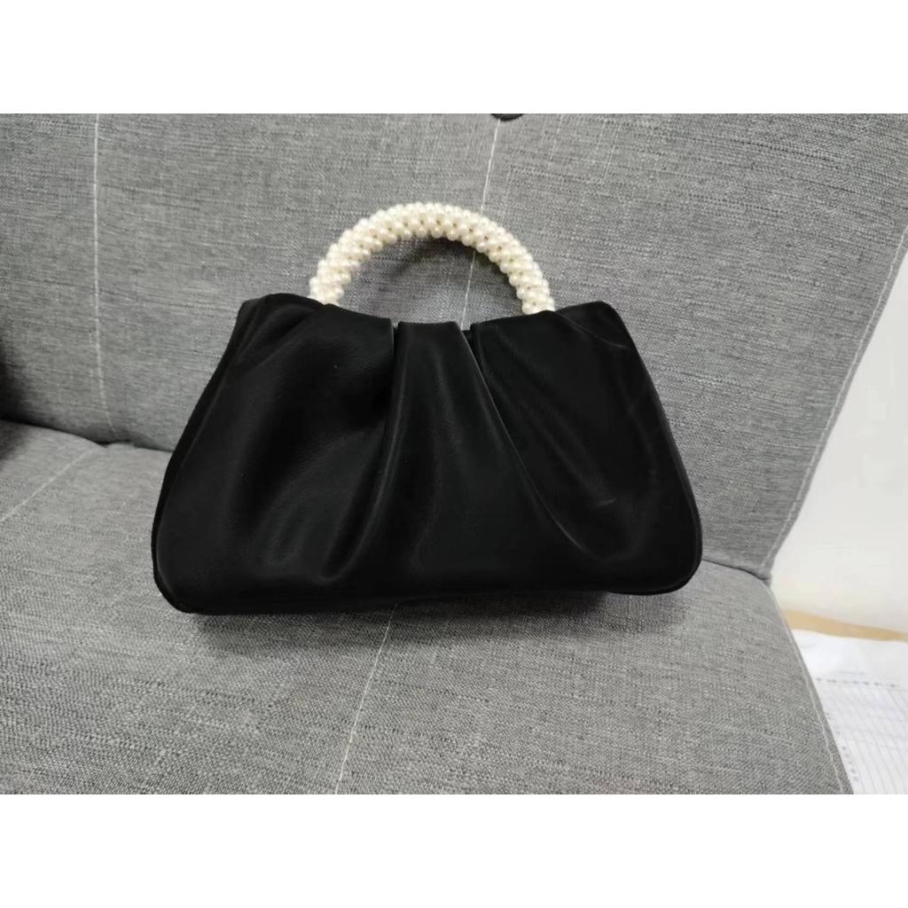 Folded Cloud Bag Niche Design Crossbody Mini Bag Fairy Bag Pearl Handbag