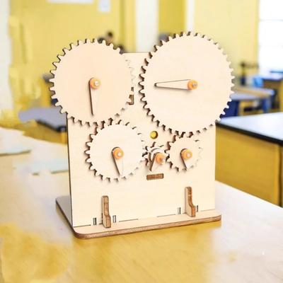 STEM Engrenagens Mecânicas de Madeira DIY Quebra-Cabeça 3D Ciência Stem Kits de Montagem de Modelos Corte a Laser Ação por Corda Brinquedos de Presente Para Crianças
