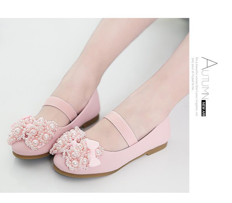 Girls' Princess Leather Dance Shoes - Flat, Single Dress Shoes for Baby and Toddlers