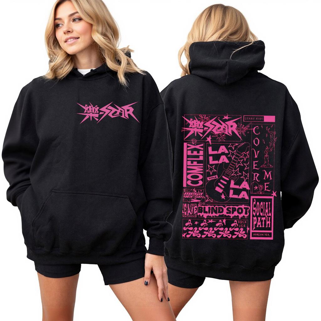 Roupa Casual Feminina da Moda Fato de Treino Top de Manga Comprida Moletom com Capuz Estampado