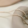 Vintage Style Dainty Freshwater Rice Pearl Necklace for Men and Women Minimalist Choker Necklace Layered Zircon For Mom Gift