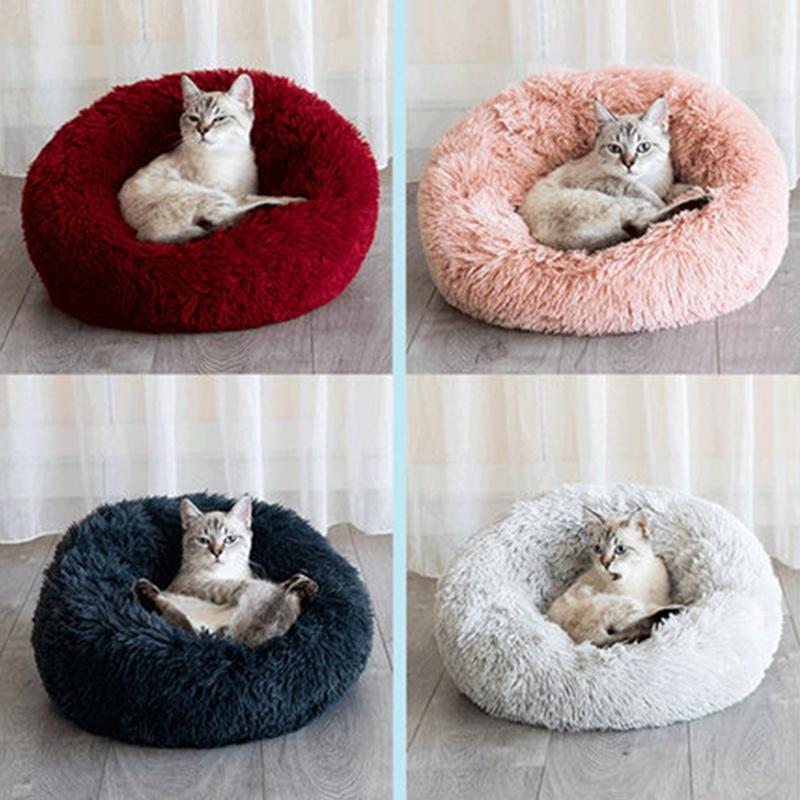 Donut Macaron Cat Dog Beds Sofa , Washable Round Cat Pillow Cushion Pet Bed