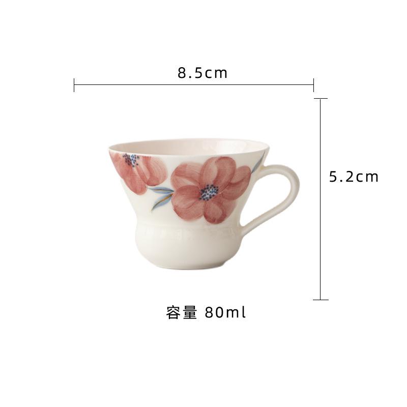

2pc/lot Hand-painted Peach Blossom Teacup Zen Tea Bowl Mug Tea-tasting Smelling Cup Jianzhan Master Cups Teaset Ornaments 80ml