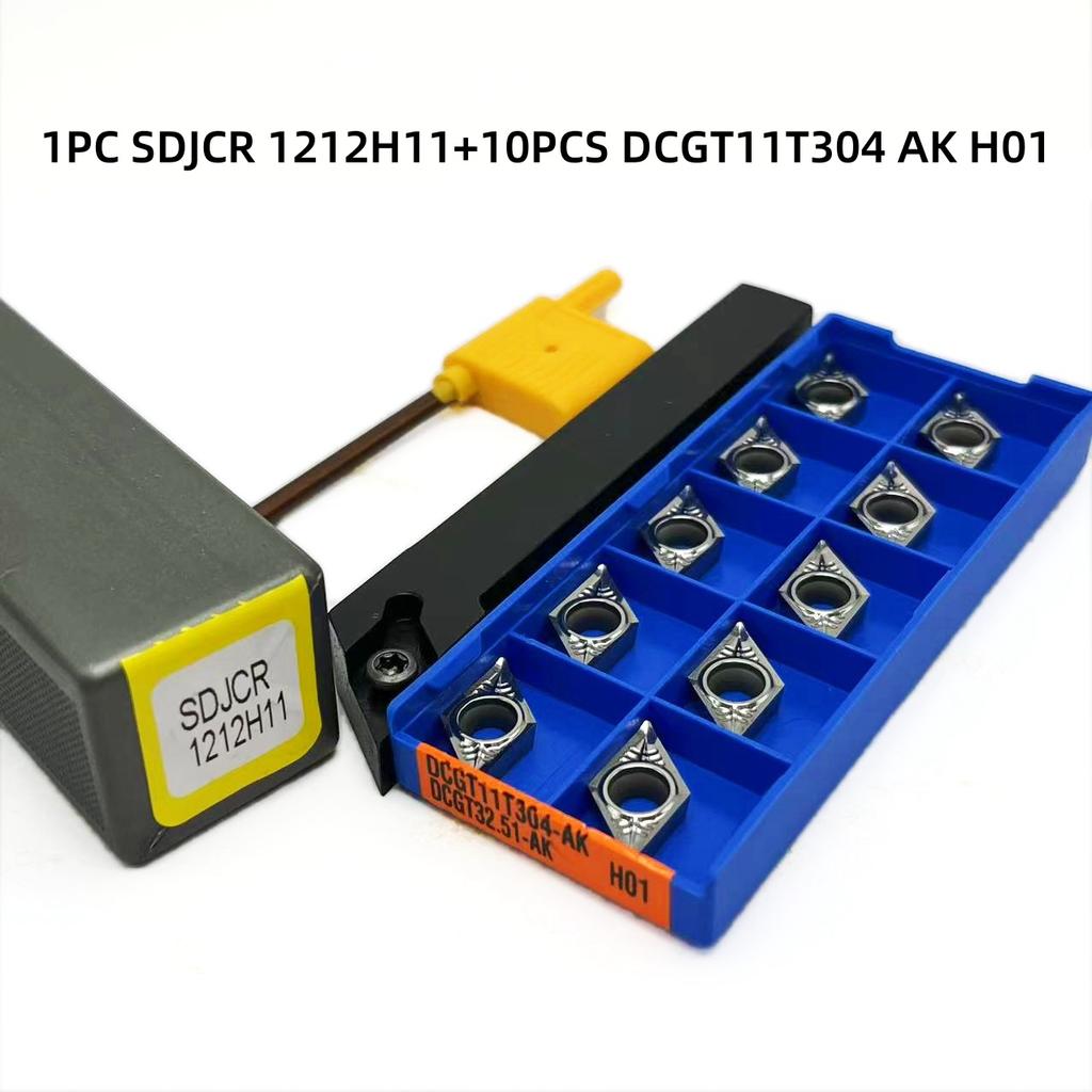 DCMT11T304 For External Turning Tool SDJCR SDJCR1212H11 SDJCR1616H11 Tool Holder DCMT11 Carbide Insert Lathe Cutting Tool Set