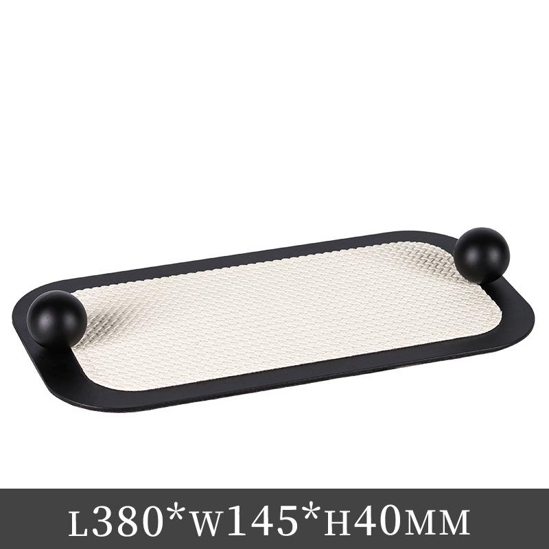 Minimalist Leather and Metal Jewelry Storage Tray with Aroma Feature for Bedrooms