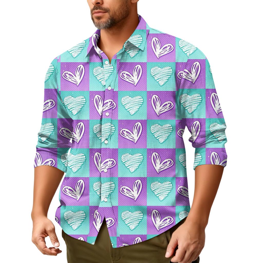 Lässiges, locker sitzendes Langarmhemd für Herren, modisches Revershemd