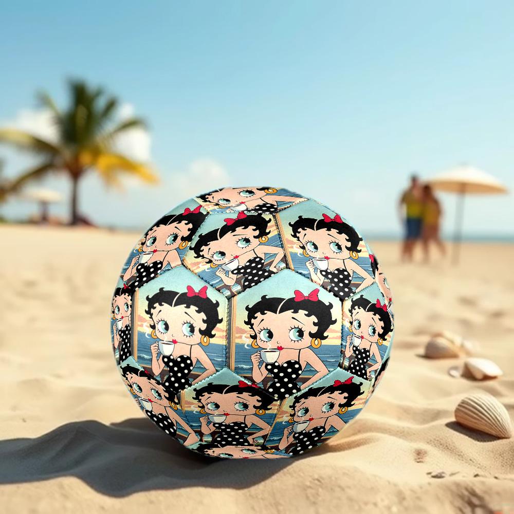 Betty Boop Print Size 5 Soccer Ball, Standard Match Football for Sports Game and Team Practice, Ideal Gift for Soccer Fans
