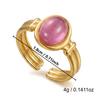 Retro Gold Color Irregular Metal Ring for Women Men Stainless Steel Natural Tiger Eye Opening Ring Aesthetic Dating Jewelry