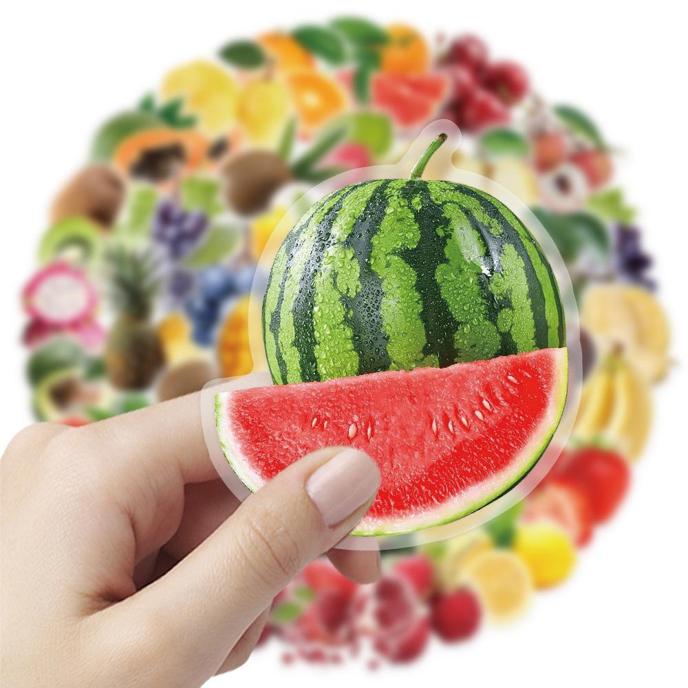 50Pcs/Set 3D Fruits PET Clear Stickers Waterproof DIY Fashion Doodle Decals Stickers (4 Styles)