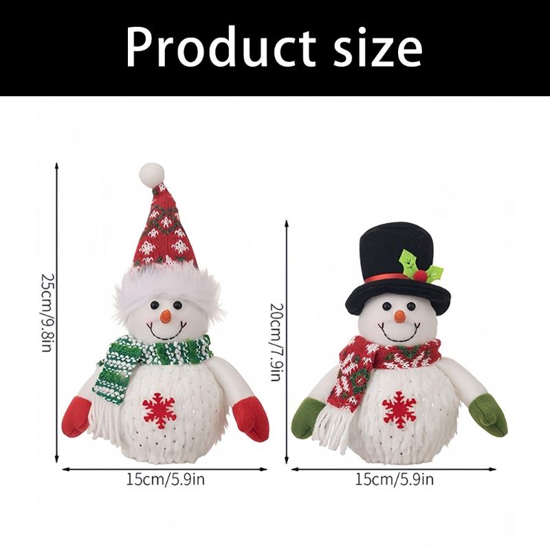 Festival Light Up Snowman Ornament With Warm LED Glows For Holiday Homes Decoration Desktop Accessories