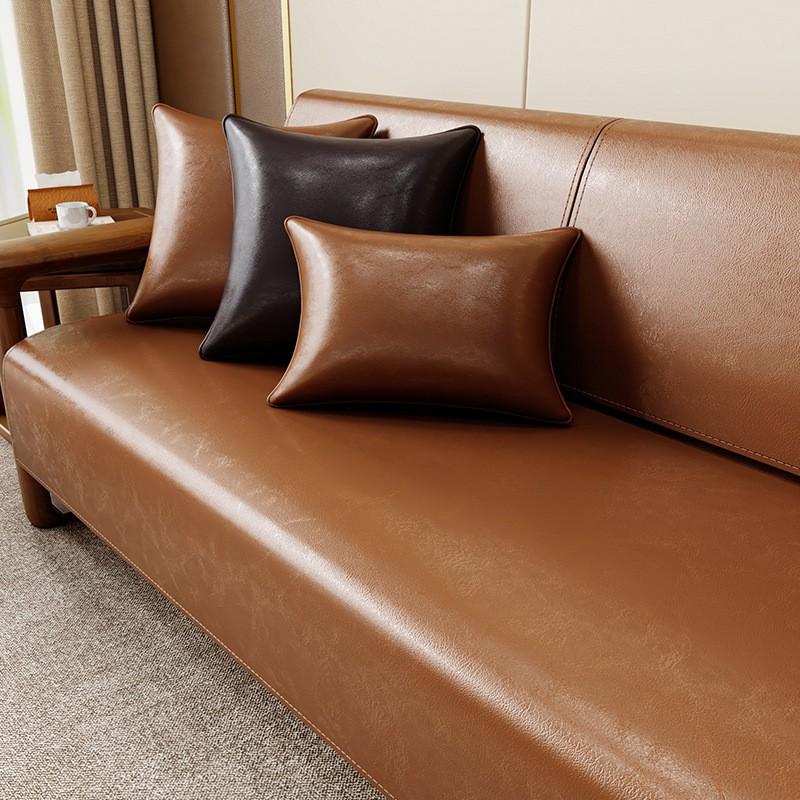 Modern European Style Faux Leather Sofa Cushion Pad Non-Slip Seat Cover Living Room All Season Use