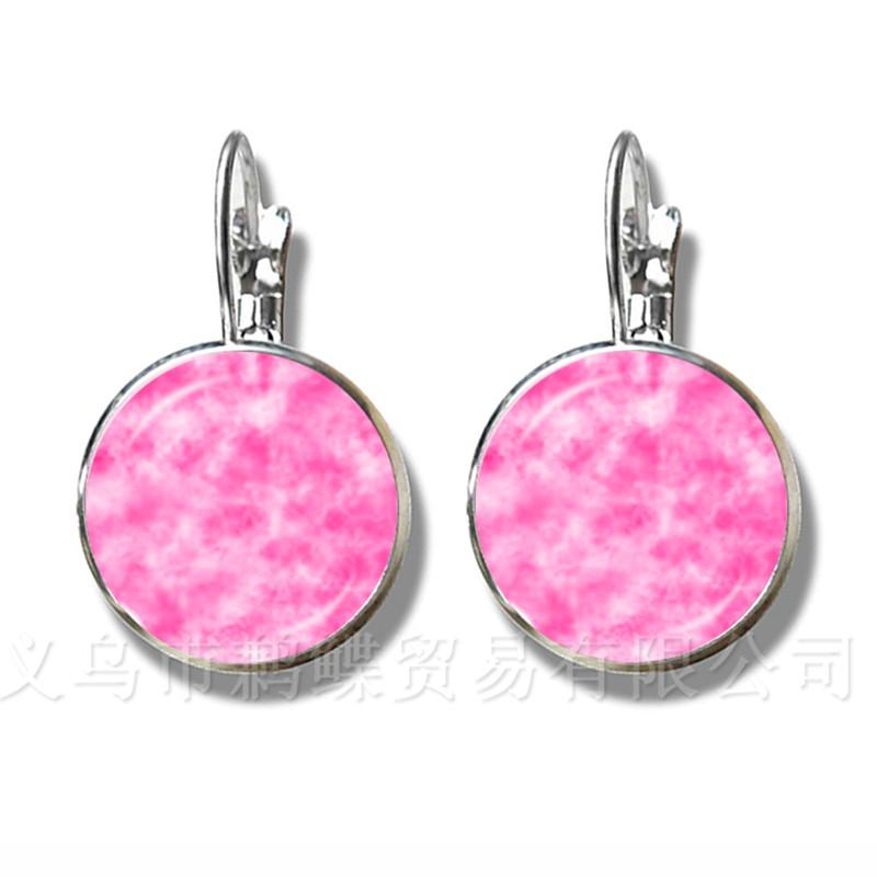 

2018 New 16mm Glass Cabochon Maxi Silver Plated Stud Earrings Gift For Women Girls Kids Rainbow Scales Mermaid