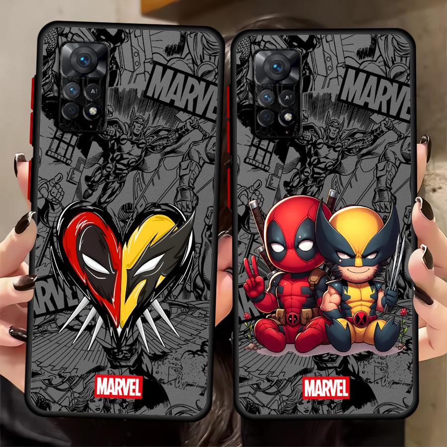 Funda Phone Cover Case for Xiaomi Redmi Note 14 12 A4 10 13 Pro Plus 9S 11 13C 14C Marvel Deadpool Wolverine Love