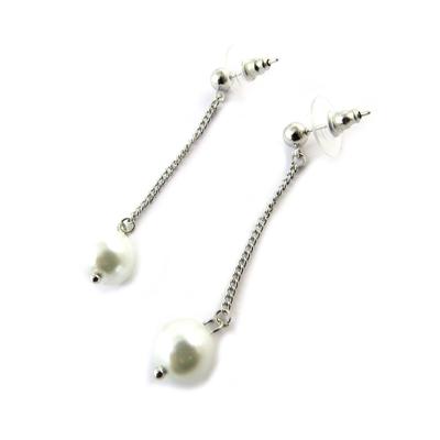 [N6282] - Silver Ivory 'Perla' Designer Earrings