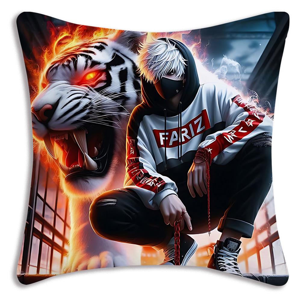 Anime For Tokyos Ghouls Pillow Covers Cartoon Sofa Decorative Home Double-sided Printing Short Plush Cute Cushion Cover