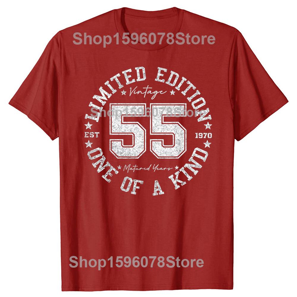 55th 55 Years Old Birthday Adult T Shirts Cotton Streetwear Short Sleeve Gifts Mens Clothing Casual Loose Oversized T Shirt S