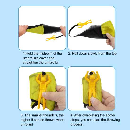 Juguete de Paracaídas con Figura de Soldado Paracaídas para Niños Sin Enredos para Juego al Aire Libre Promueve la Coordinación Mano-Ojo Juguete de Paracaídas Fácil de Lanzar y Atrapar