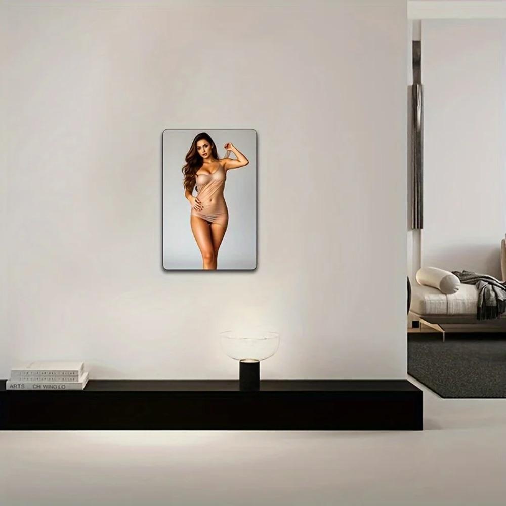 Art Deco Aluminum Wall Art Modern Grid Design Home Decor 8x12 Inch PreDrilled for Easy Installation Living Room Office Deco