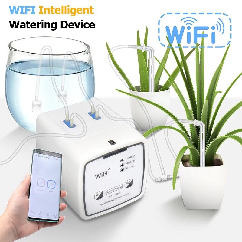 WIFI Inteligentne urządzenie do nawadniania Podwójna pompa Automatyczny system nawadniania kropelkowego dla roślin ogrodowych Zdalna kontrola aplikacji