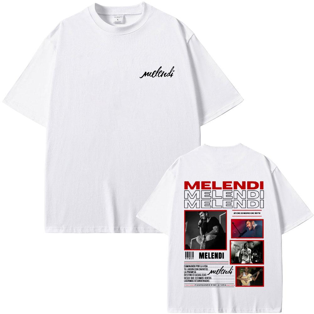 Melendi Tour 2025 Album Print T Shirt Men Women Vintage Gothic Oversized Cotton Tshirt Male Hip Hop Fashion T Shirts Streetwear