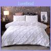 Duvet Cover Pillow Sham Set Luxury 3 Piece Pinch Pleat Pintuck Polyester