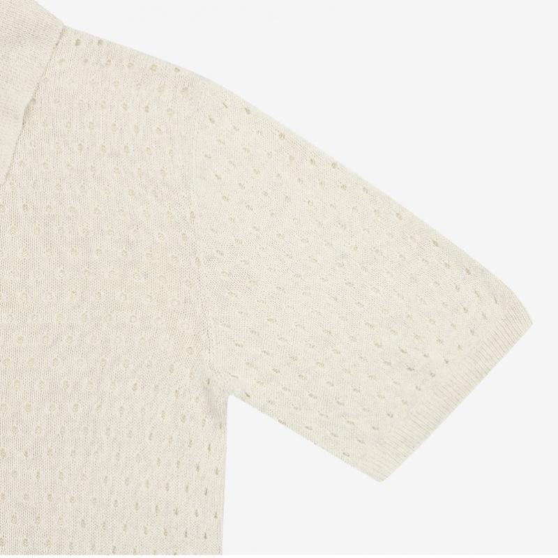 Sekanskeen Linen Mesh Collar Top Aewst5100