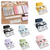 Zippered Minimalist Pen Bag Oxford Cloth Layered Pencil Case  Back-To-School Season