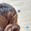 Sea drop kanzashi glass glass marine hair accessory for and other traditional Japanese clothing hairpin, glow-in-the-dark bead, purple, 14mm,