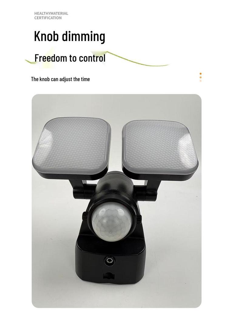 Solar K484 Dual Sensor Outdoor Wall Lamp - Infrared Motion Detection, Waterproof, Courtyard Light