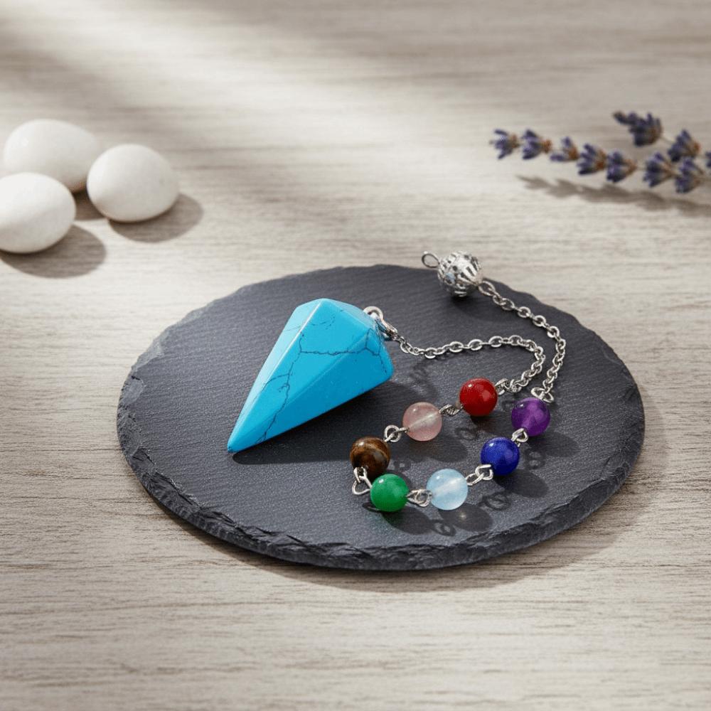 Rainbow Color Healing Crystal Pendant Bead Chain Natural Crystal Necklace  Daily Wear