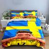 Yellow-blue cross design. Bedding sets Duvet cover sets Duvet covers Pillowcases(1 * Duvet Cover 2 * Pillowcases without duvet insert)