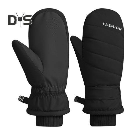 

Зимние лыжные перчатки для мужчин и женщин, молодежные нескользящие термоперчатки, ветрозащитные зимние перчатки для согревания рук, для катания на лыжах и велоспорта чёрный