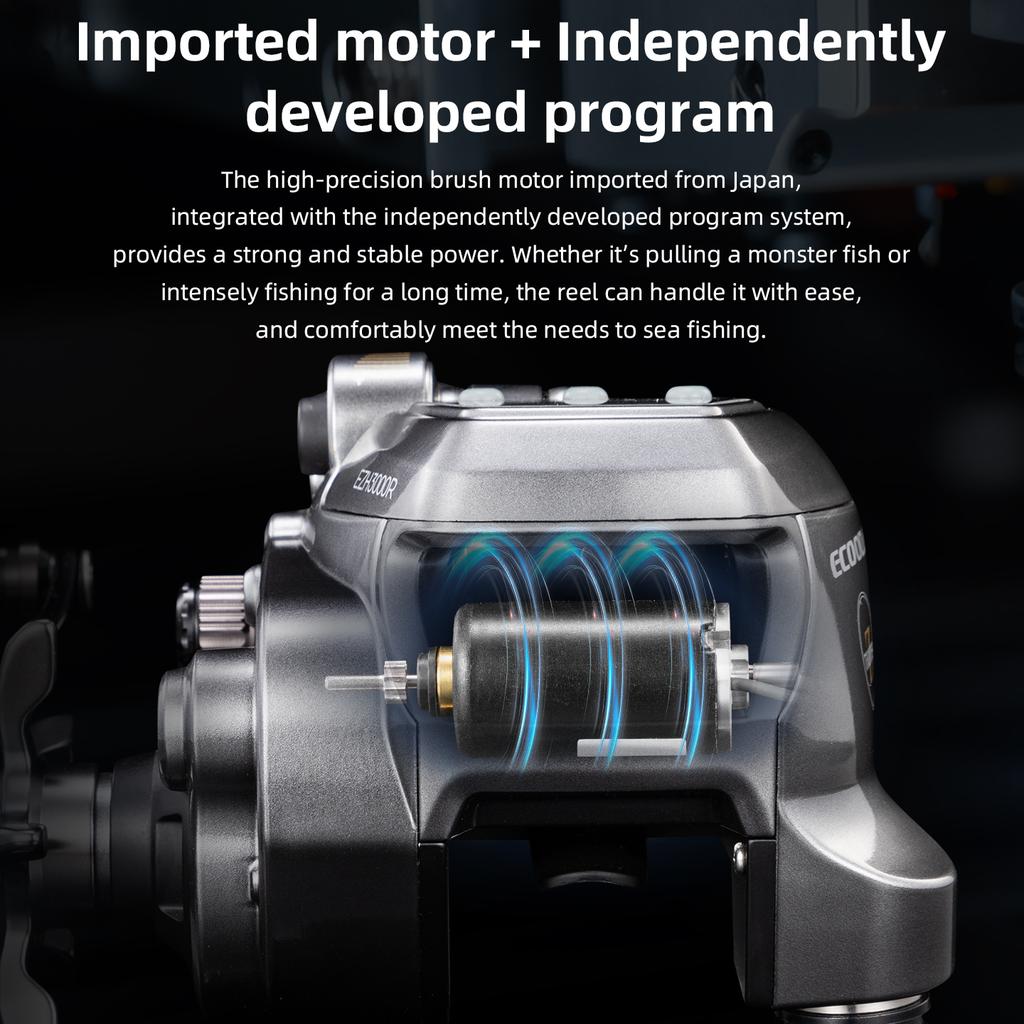 Deep-sea Boat Fishing Smart Fishing Reel, Special Electric Winch for Sea Fishing Electric Reel Big Power Motor Aluminum Alloy Body Precision Bearings
