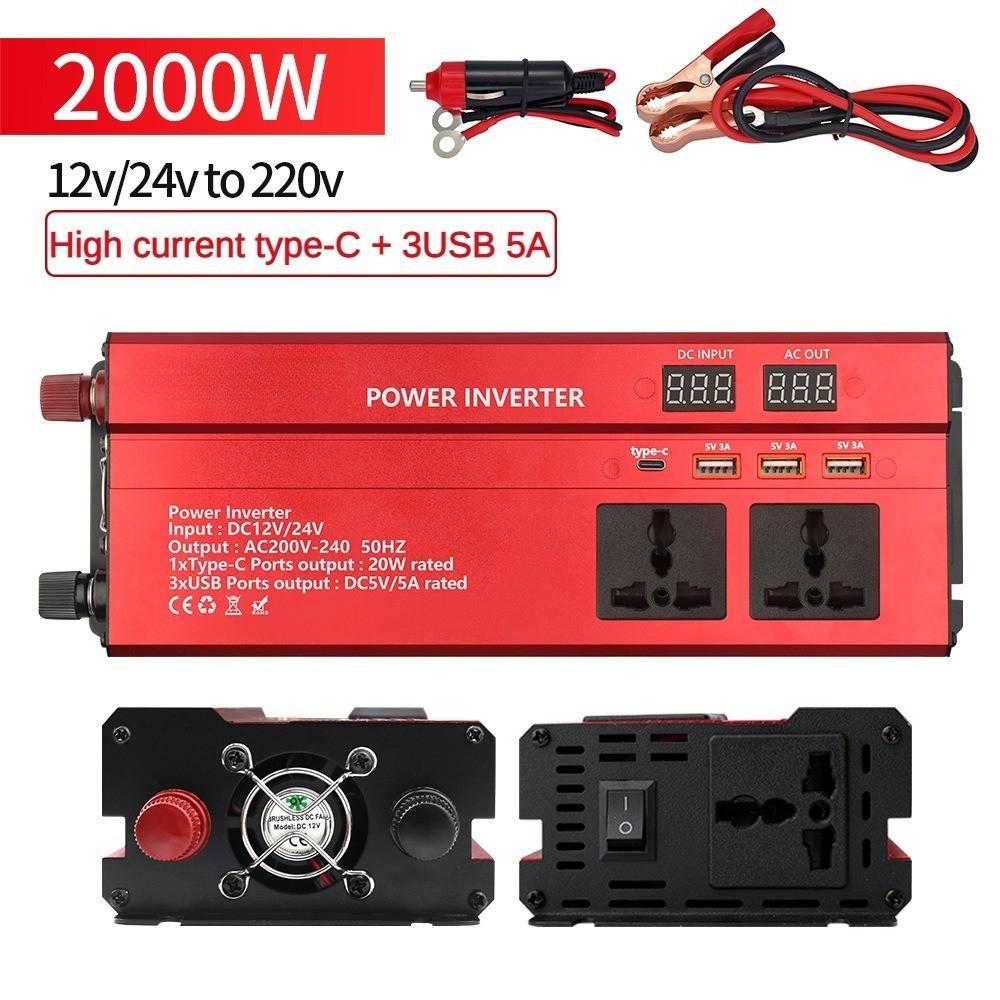 600W/1200W/2000W/2600W/3000W/4000W Intelligent Universal Voltage Inverter Portable High Power Car Inverter Solar Power Converter