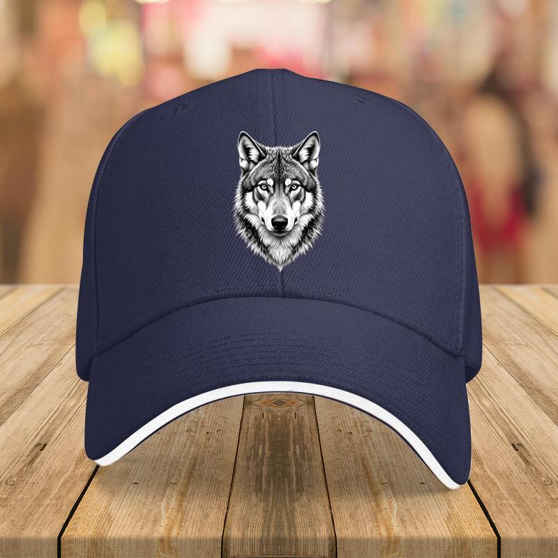 Wolf Head Baseball Cap Unisex Adjustable Cotton Casual Trucker Hat Outdoor Gift