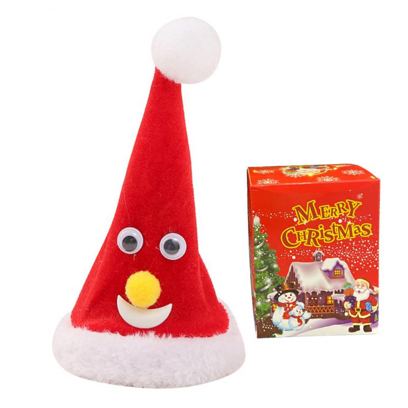 Electric Christmas Hat Funny Xmax Tree Toy Eye Catching Ornaments Dancing Christmas Supplies Xmax Creative Stuffed Animal Decor