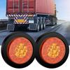 Biqing Round Truck Tail Brake 2PCS 16 LED Trailer Rear Stop Lights Turn Signal Marker Lamps Grommet Mount for 12V 24V Tractor Camper Van Lorry RV