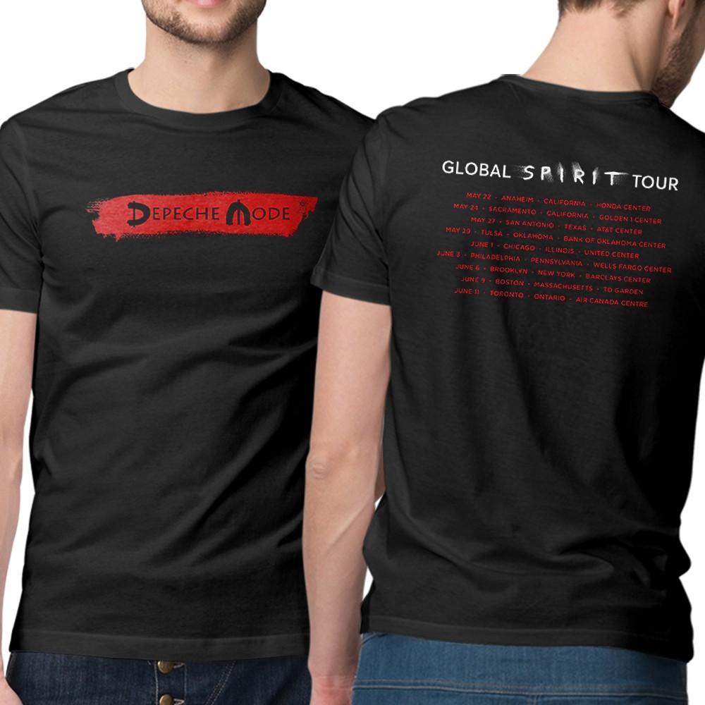 Cotton T-Shirt Depeche Mode Global Spirit Tour With Tour Dates Concert Unisex T-Shirt XXL