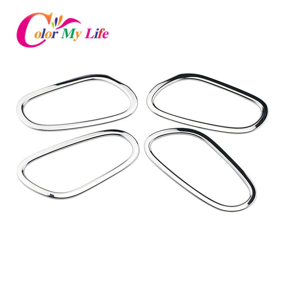Color My Life Chrome Interior Car Door Handle Bowl Circle Cover Frame Trim for Nissan X-trail Xtrail T32 2014-