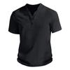 Men's Solid Color Button Tops Men's Sports Short Sleeve Shirt